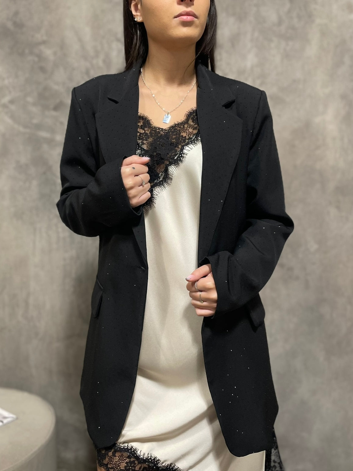 Blazer Strass Nero