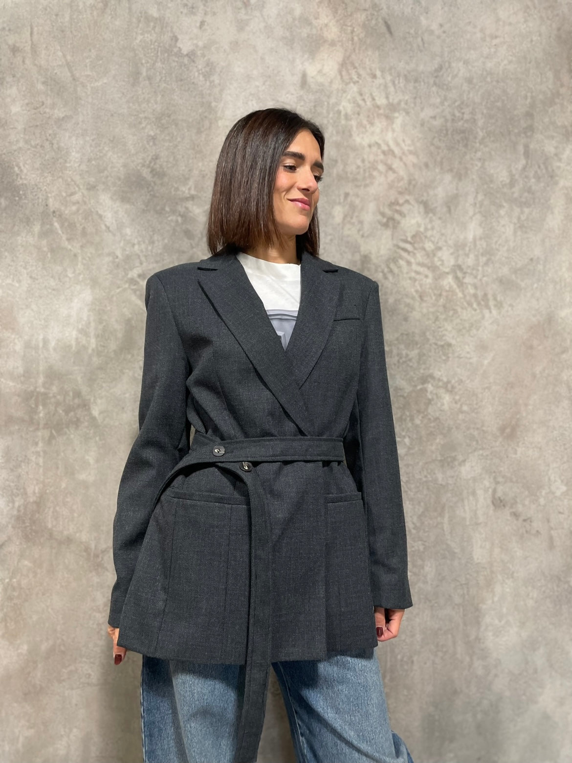Blazer Cintura Grigio