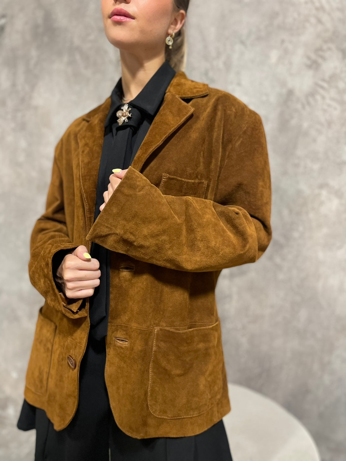 Giacca Over In Pelle