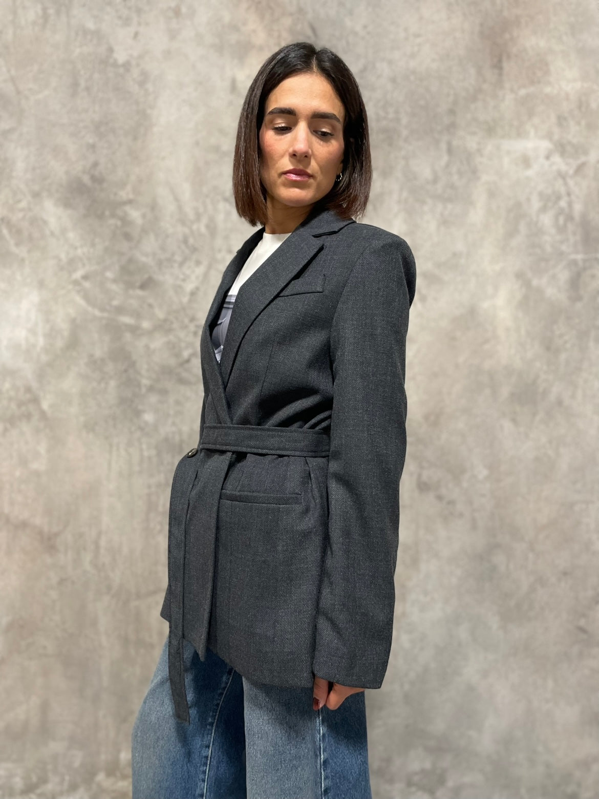 Blazer Cintura Grigio