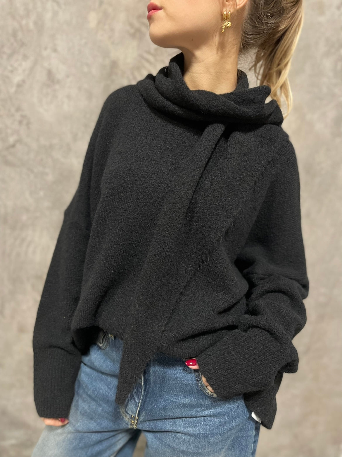 Girocollo Sciarpa Nero