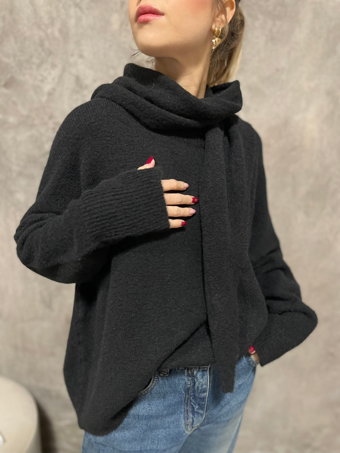 Girocollo Sciarpa Nero