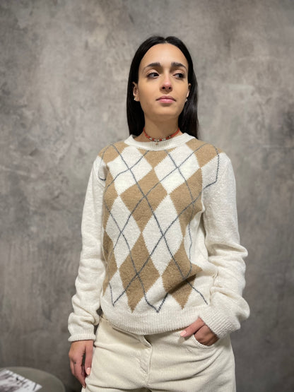 Girocollo Rombi Panna