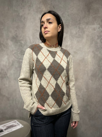 Girocollo Rombi Beige