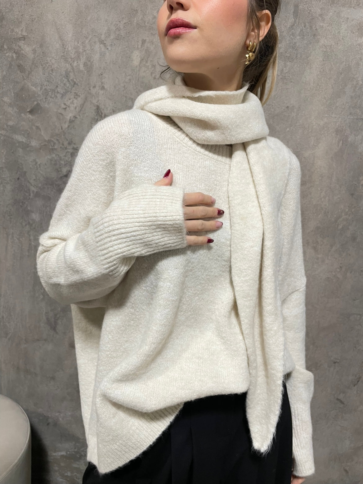 Girocollo Sciarpa Panna