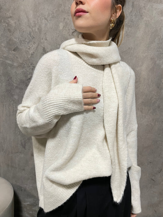 Girocollo Sciarpa Panna