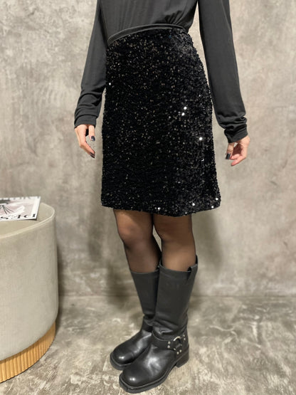 Gonna Paillettes Nero