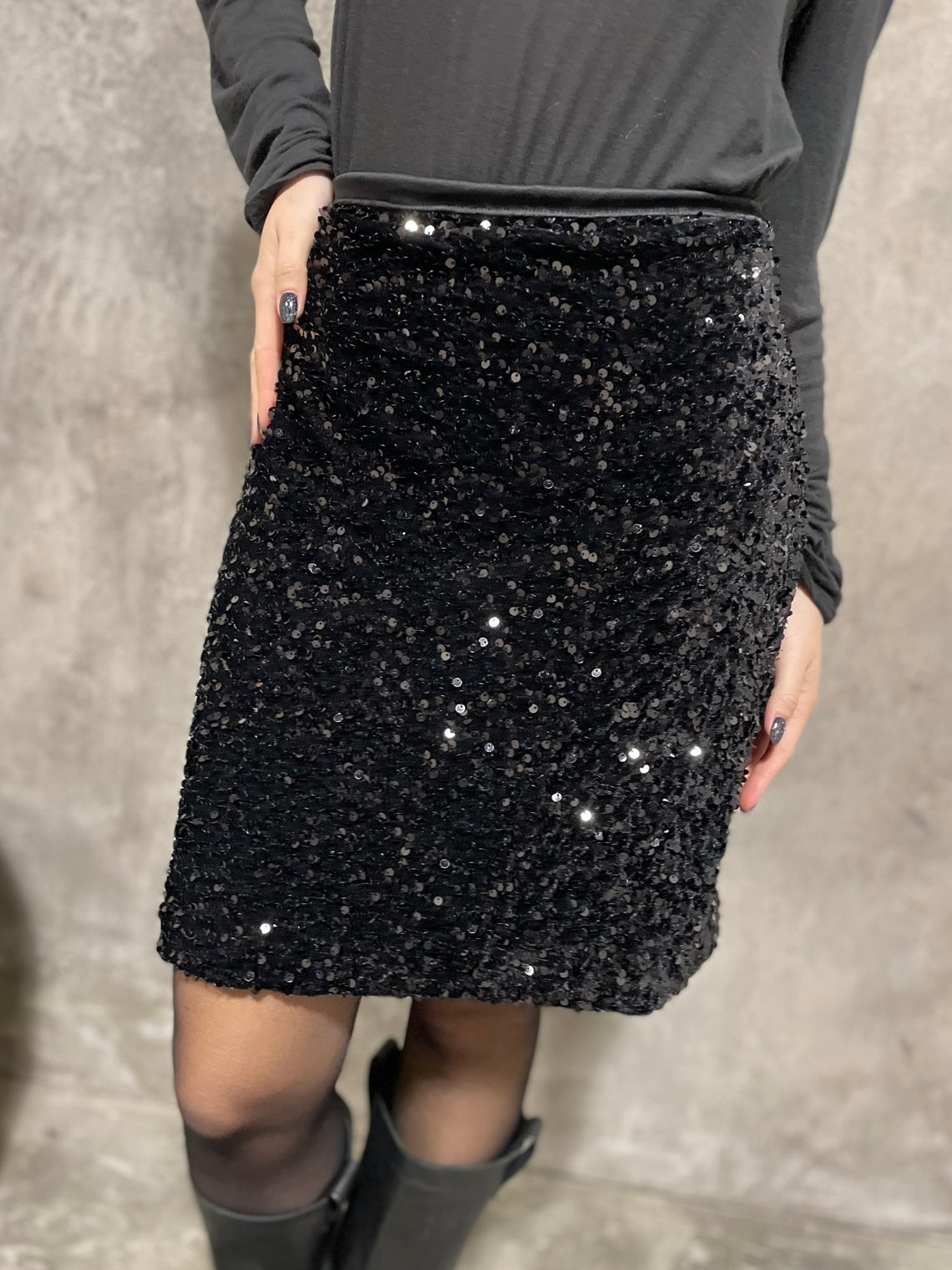 Gonna Paillettes Nero