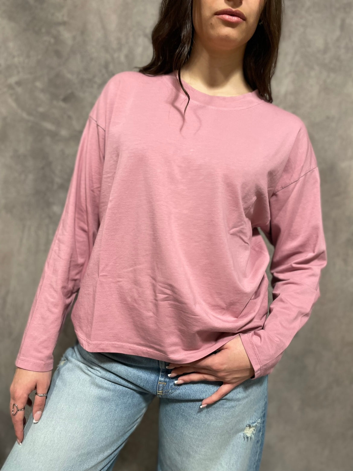 T-shirt Manica Lunga Rosa