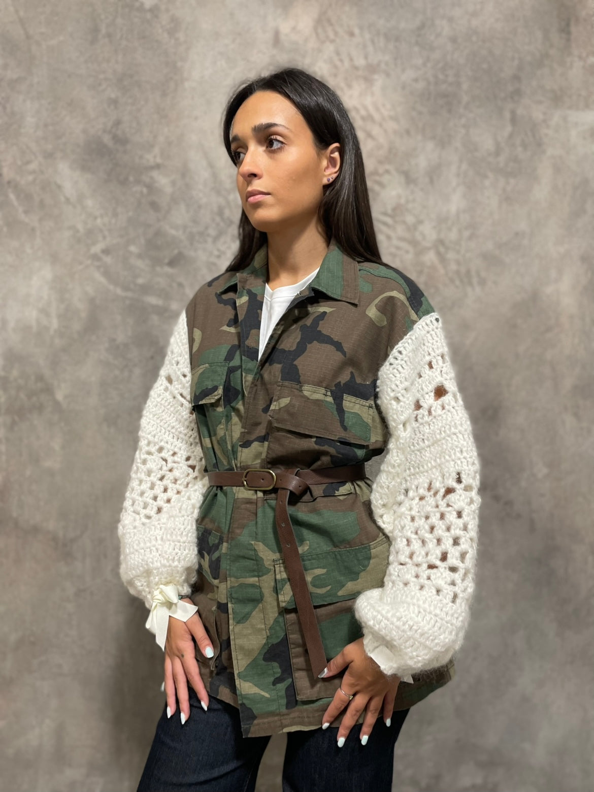 Giacca Militare Uncinetto