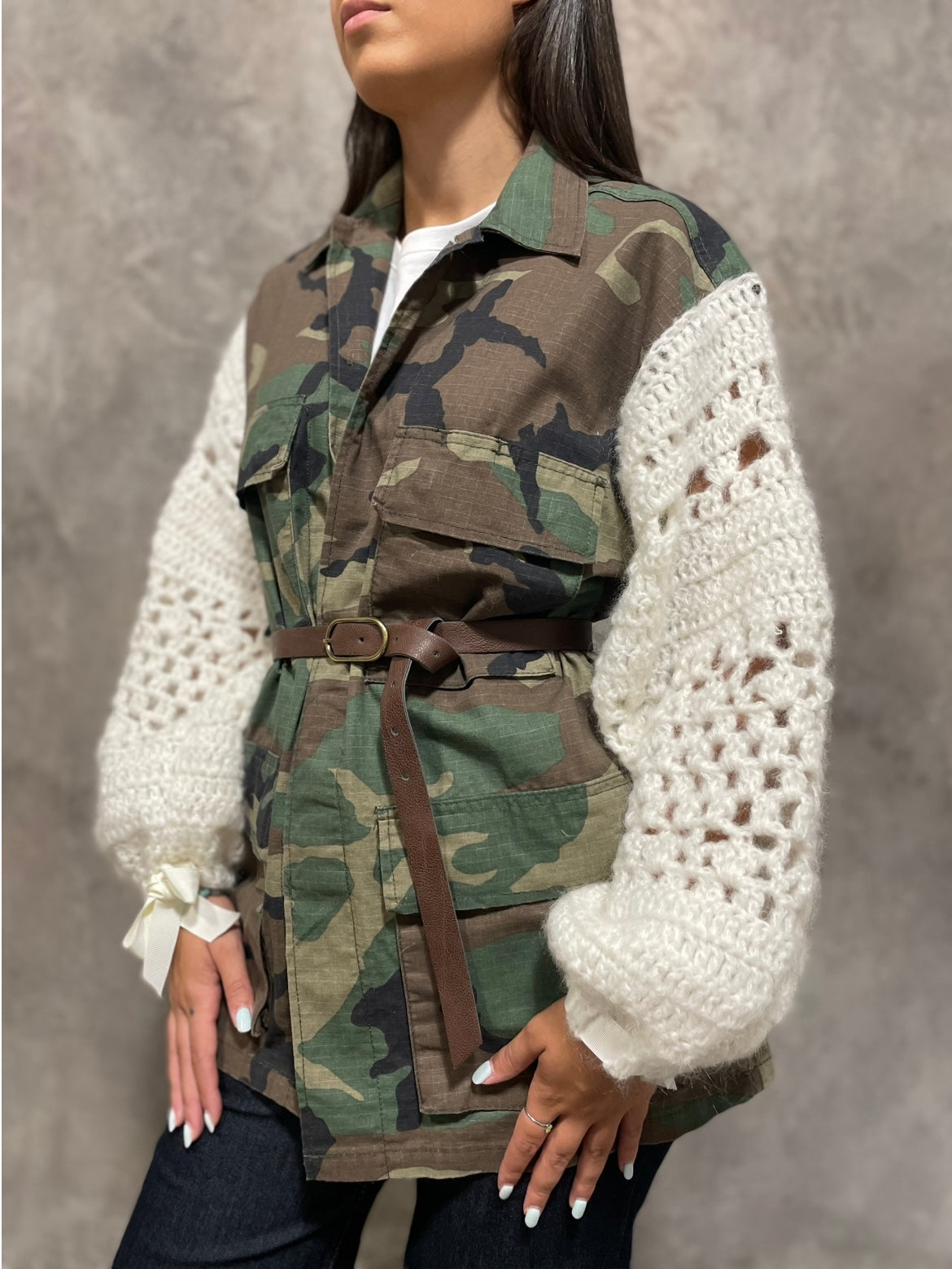 Giacca Militare Uncinetto