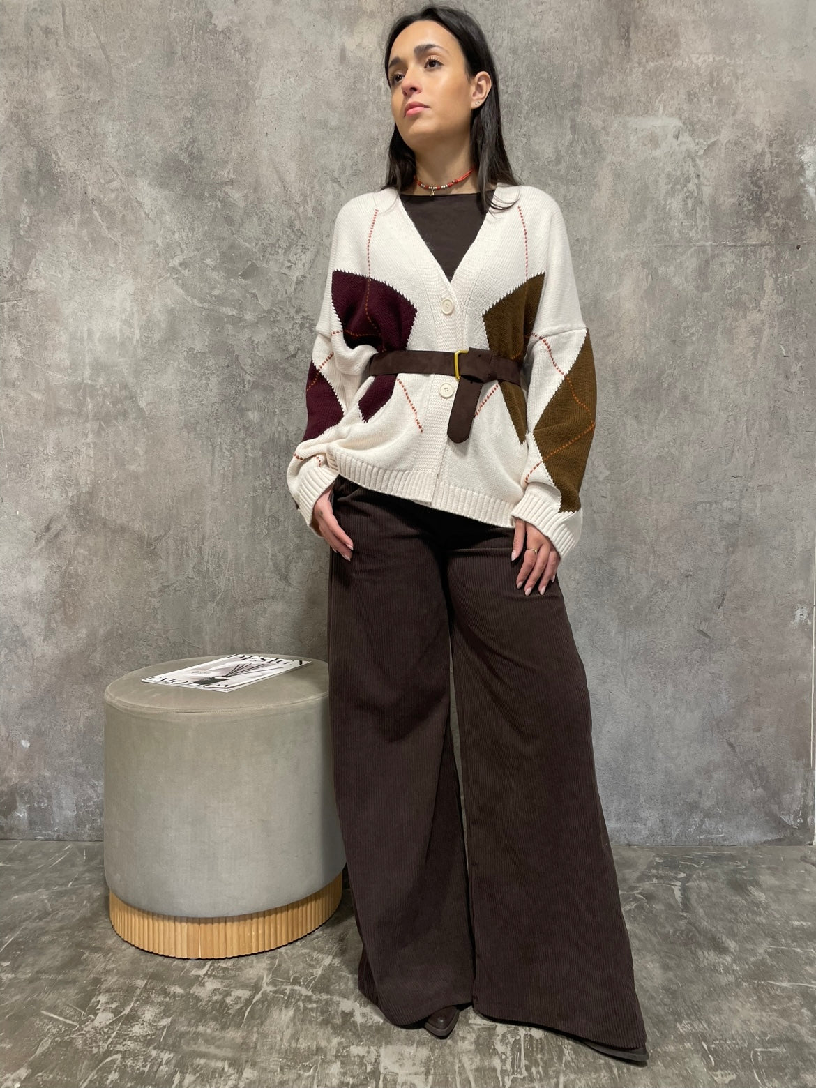 Cardigan Rombi Panna