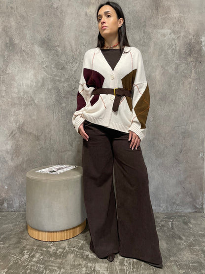 Cardigan Rombi Panna