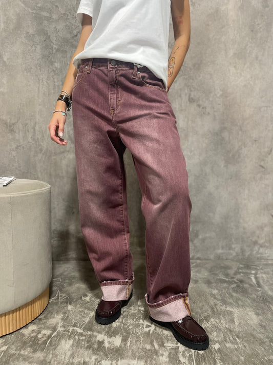 Jeans Dritto Bordeaux