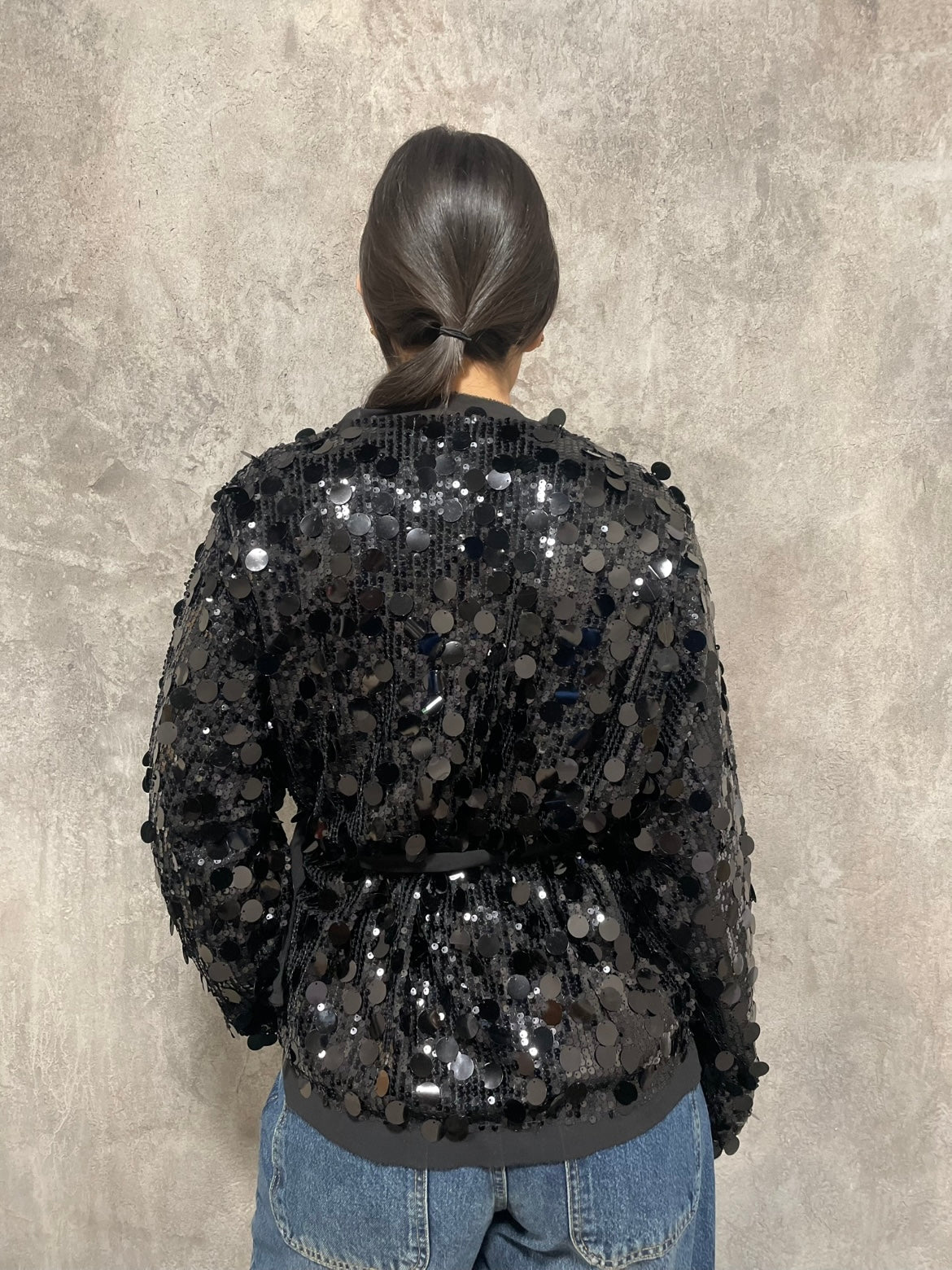 Kimono Paillettes Nero