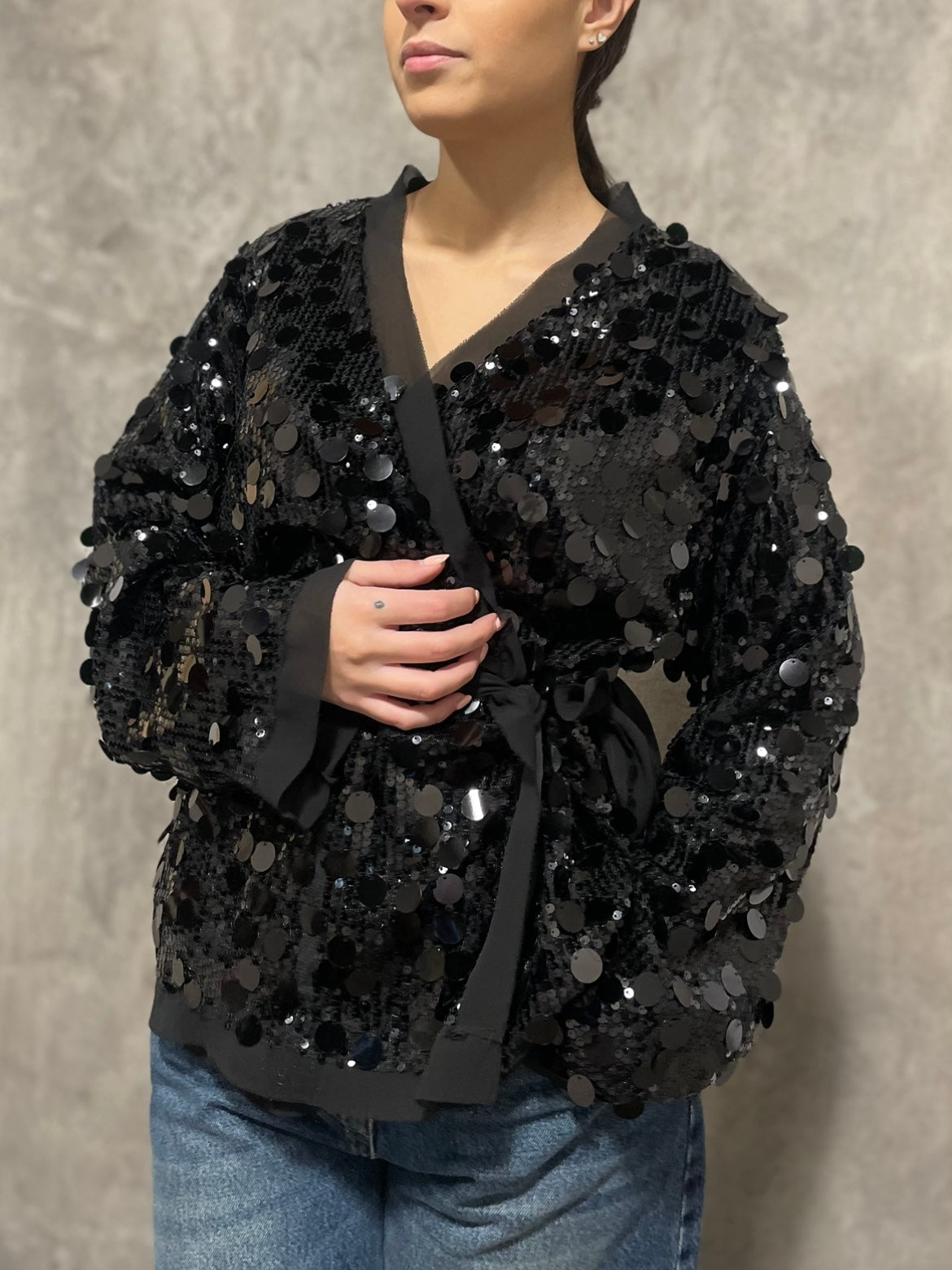 Kimono Paillettes Nero