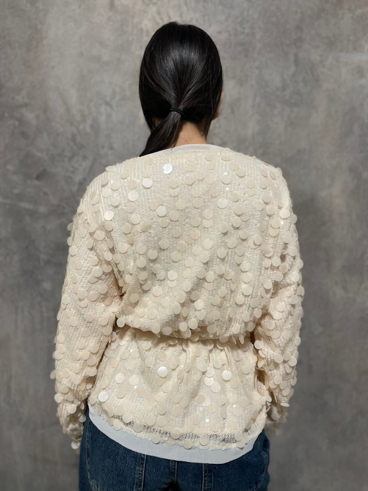 Kimono Paillettes Panna