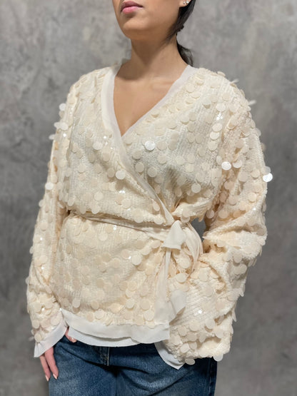 Kimono Paillettes Panna