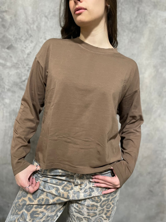 T-shirt Manica Lunga Cioccolato