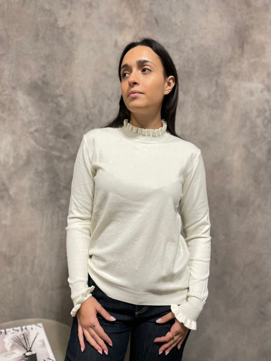 Maglia Rouches Panna