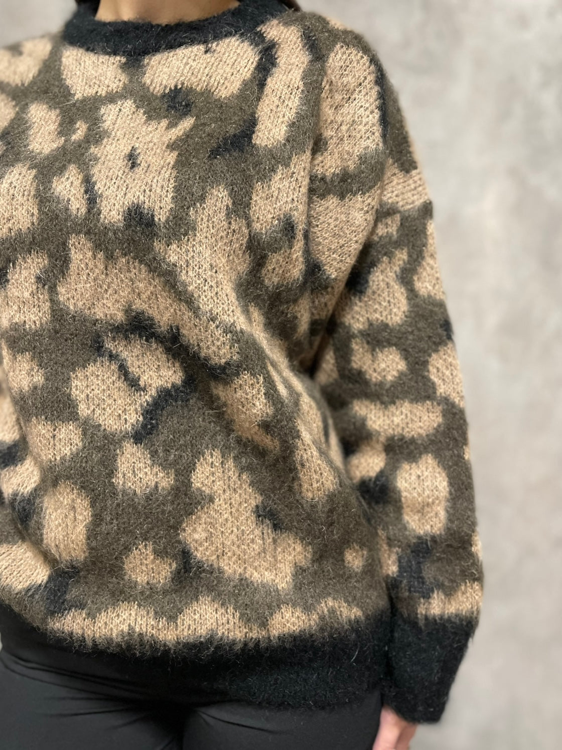 Girocollo Mohair Leopardo