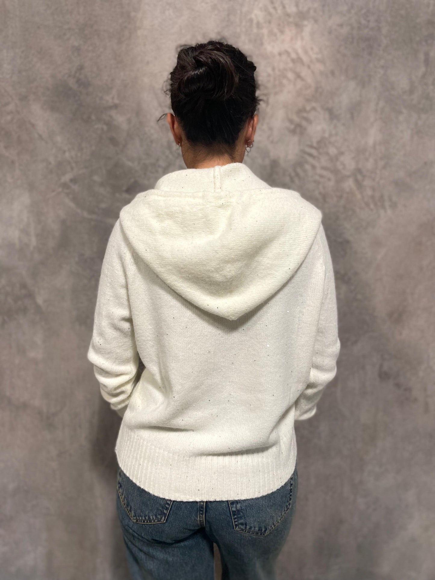 Maglia Micro Paillettes Panna