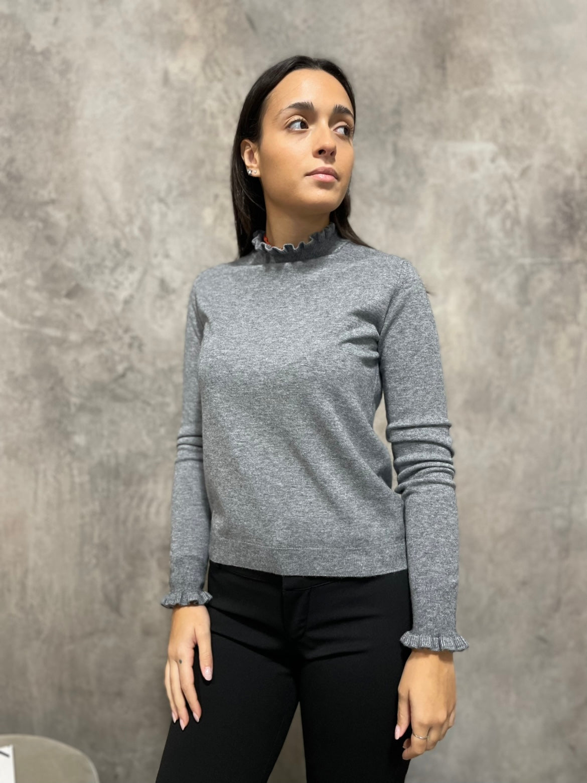 Maglia Rouches Grigia