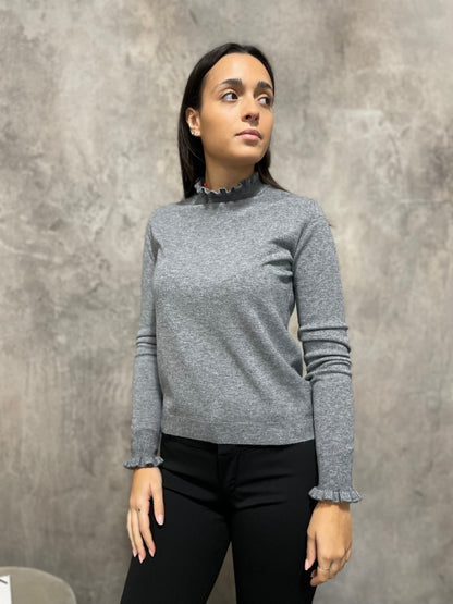 Maglia Rouches Grigia