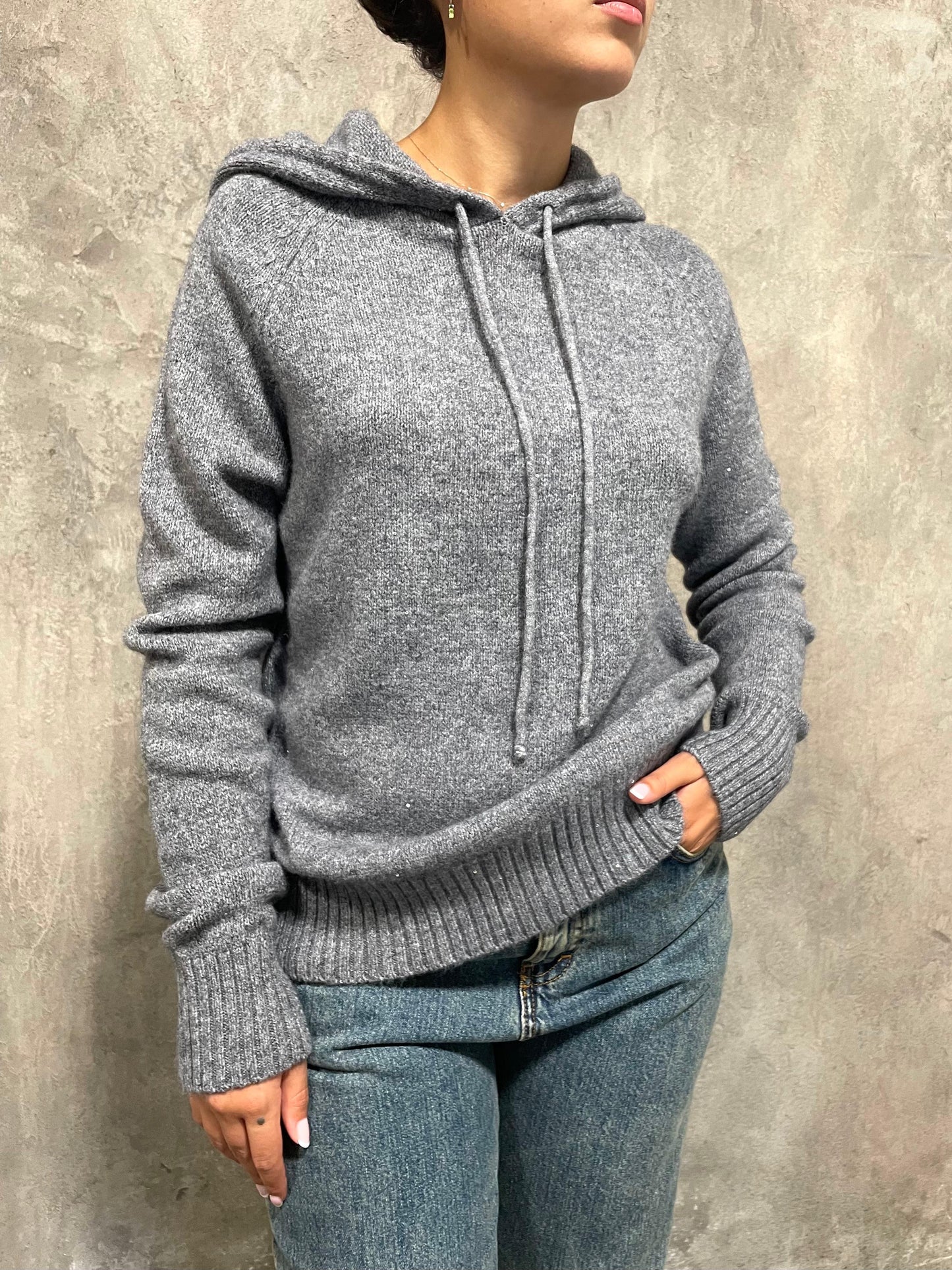 Maglia Micro Paillettes Grigia