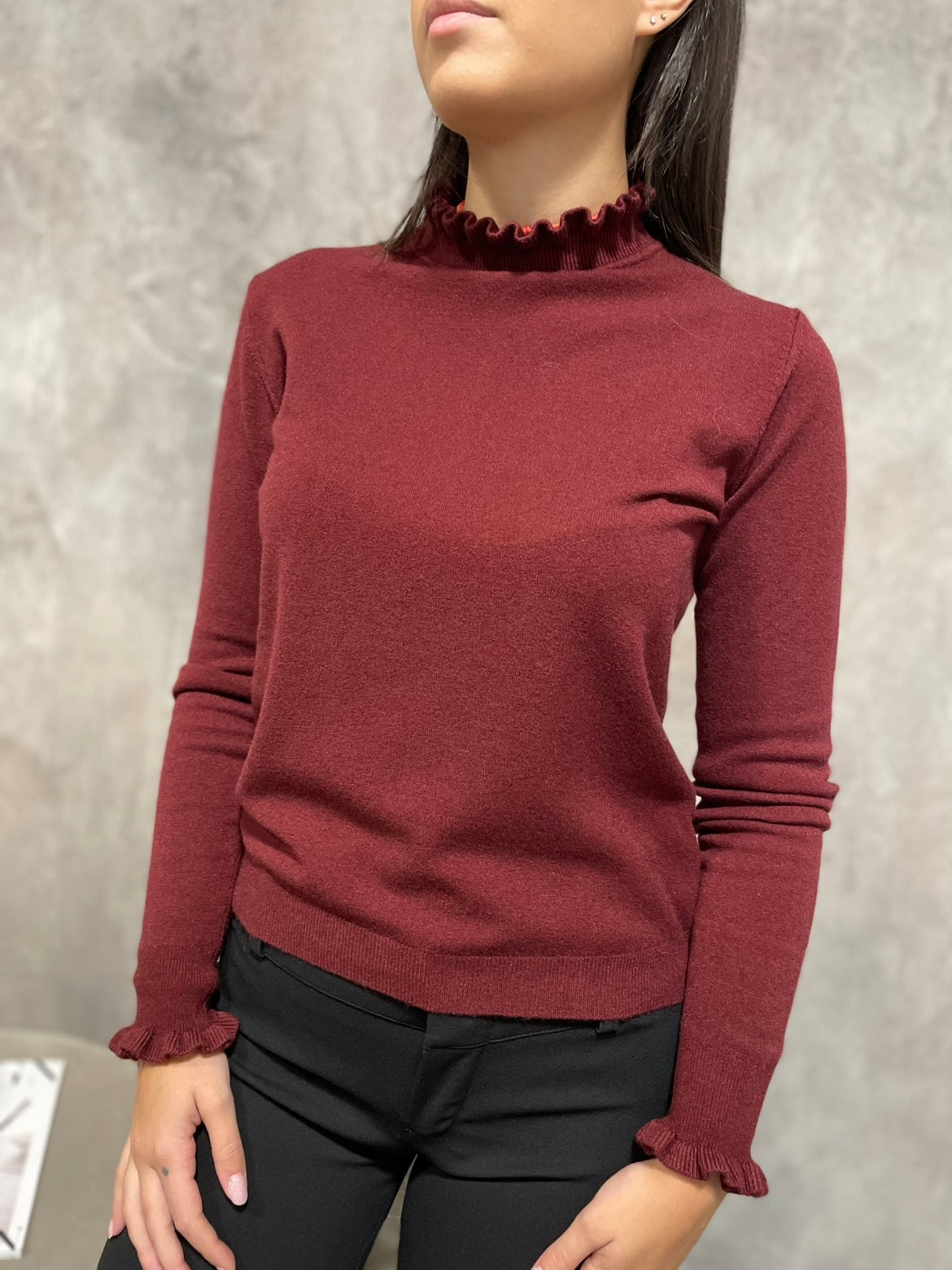 Maglia Rouches Bordeaux