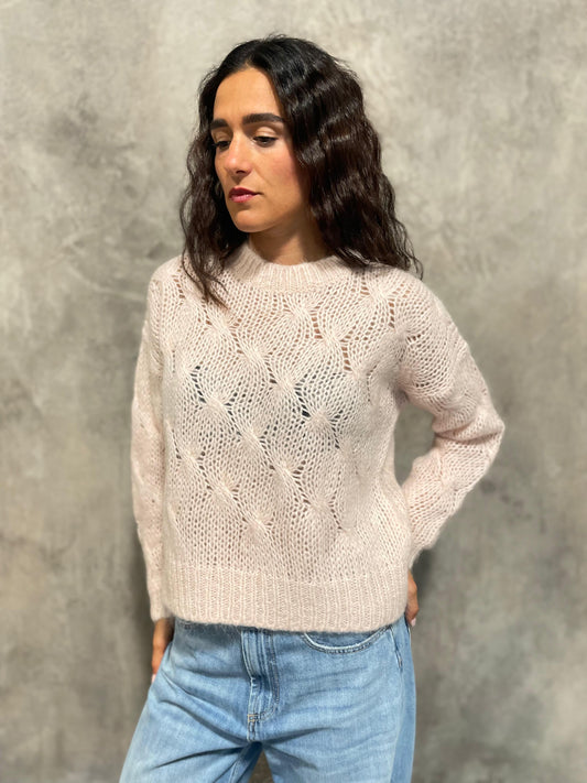 Girocollo Trecce Rosa
