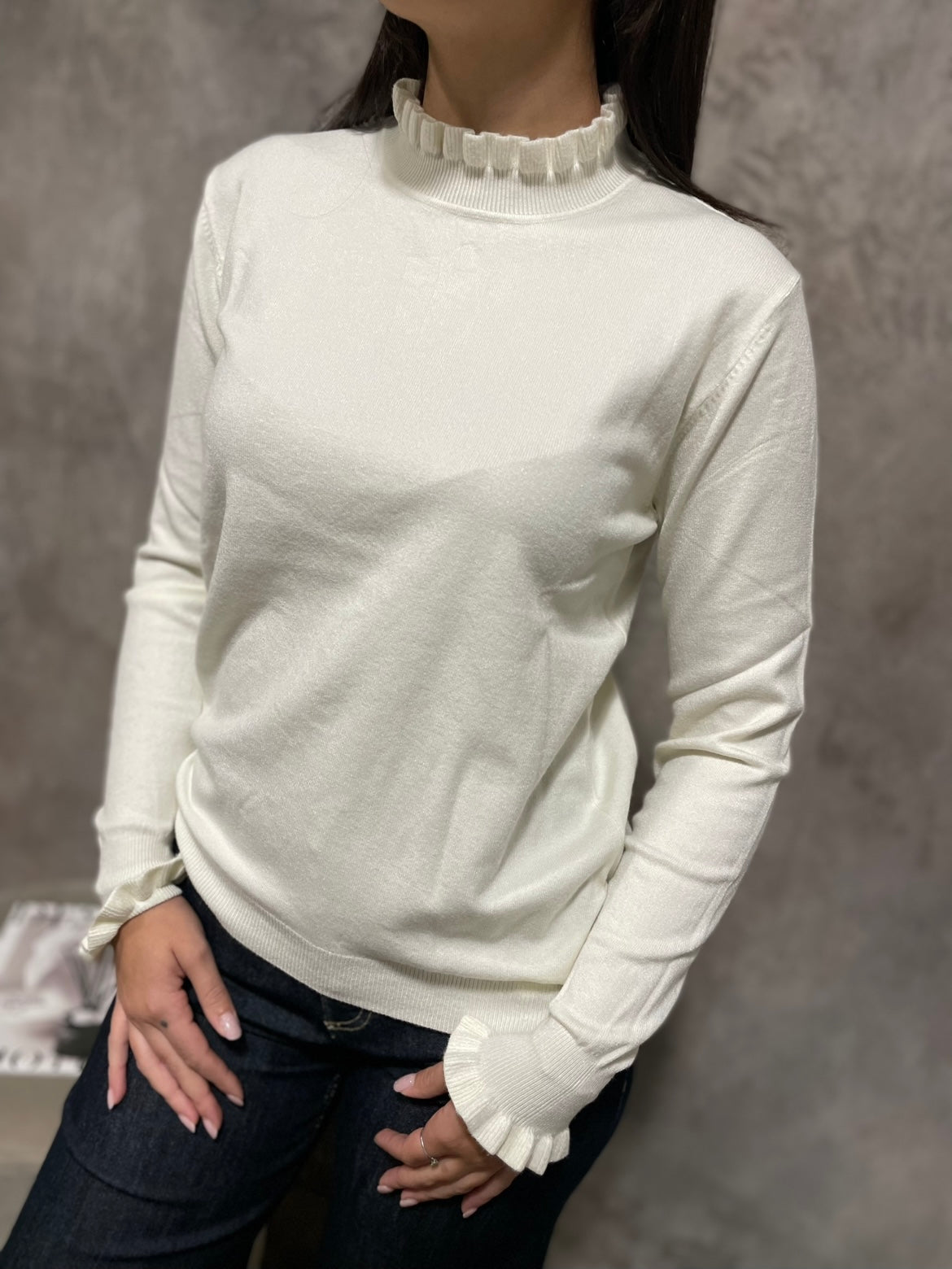 Maglia Rouches Panna