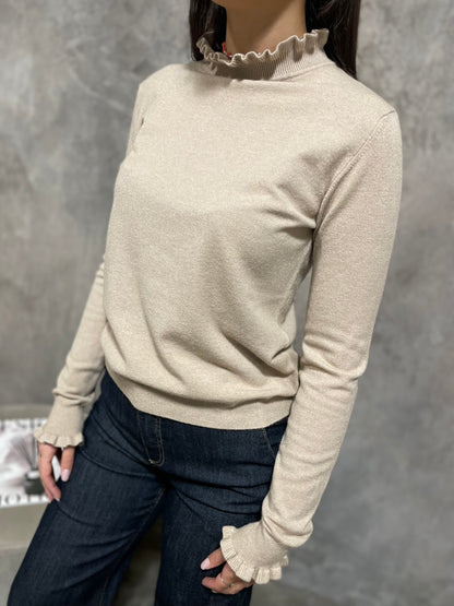 Maglia Rouches Tortora