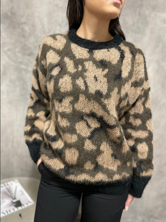 Girocollo Mohair Leopardo