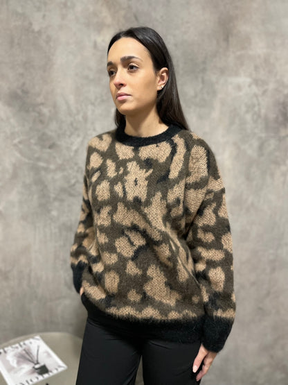 Girocollo Mohair Leopardo