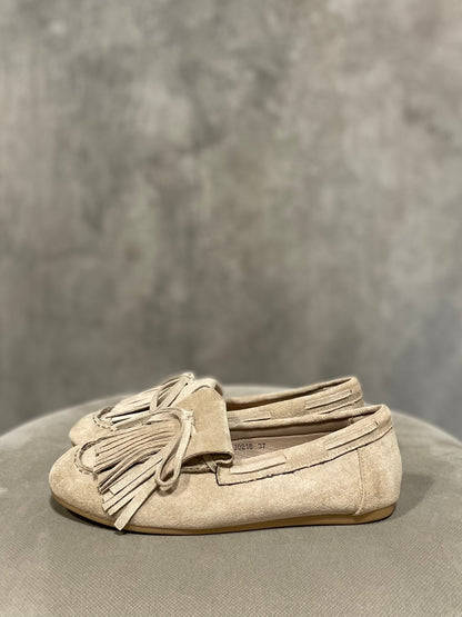 Mocassino Frange Beige