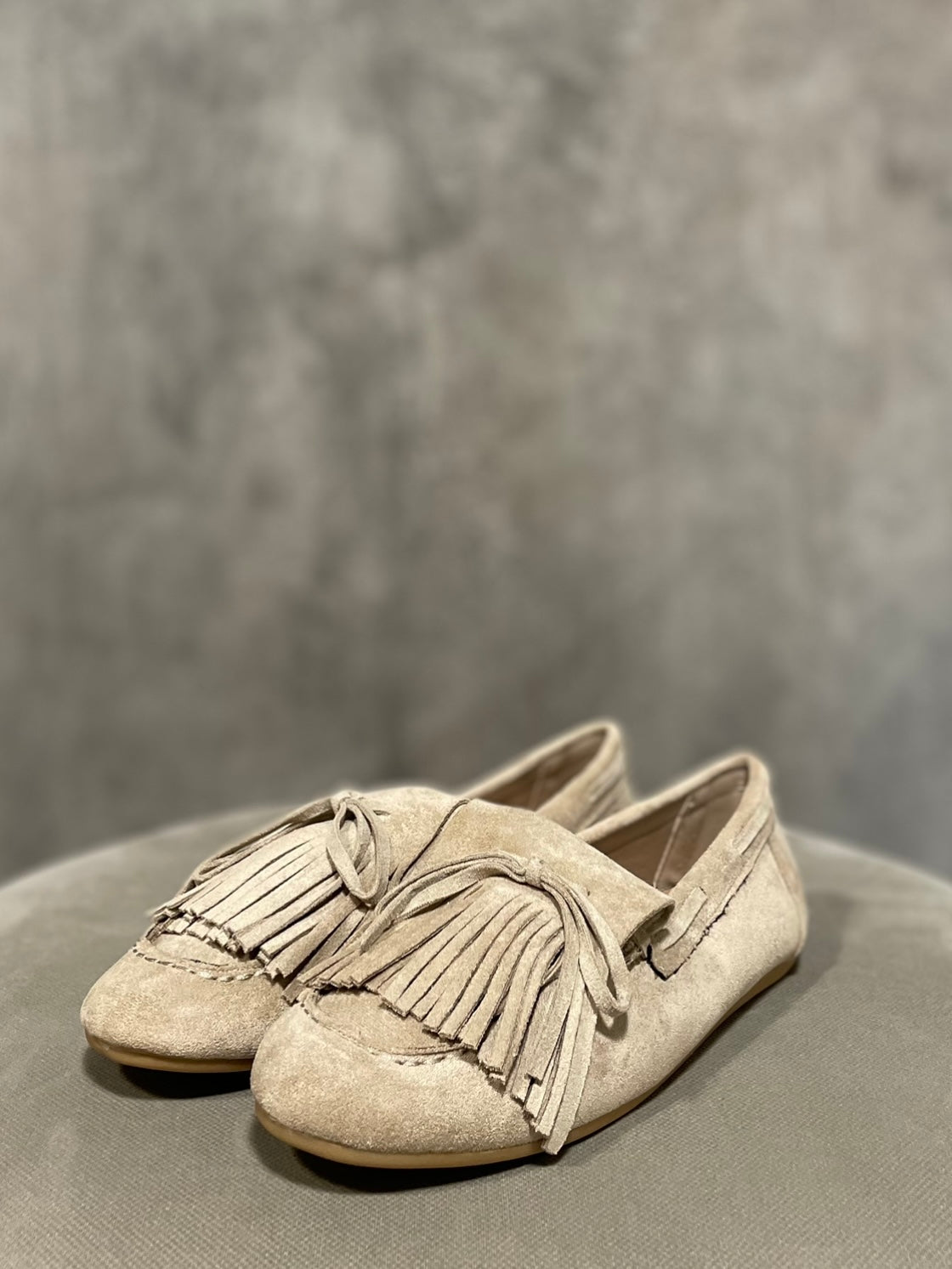Mocassino Frange Beige