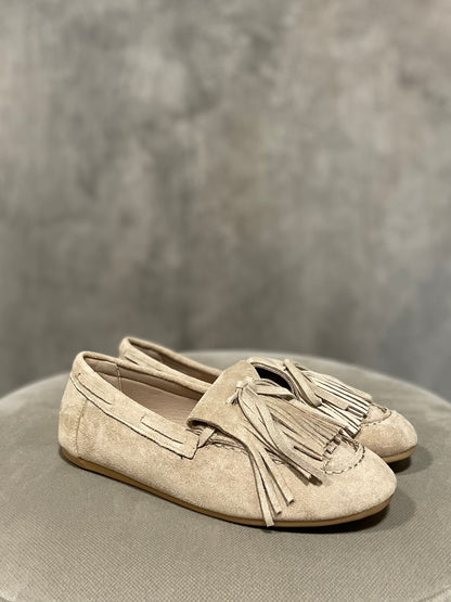 Mocassino Frange Beige