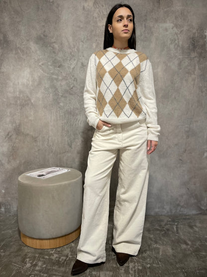 Pantalone Velluto Panna