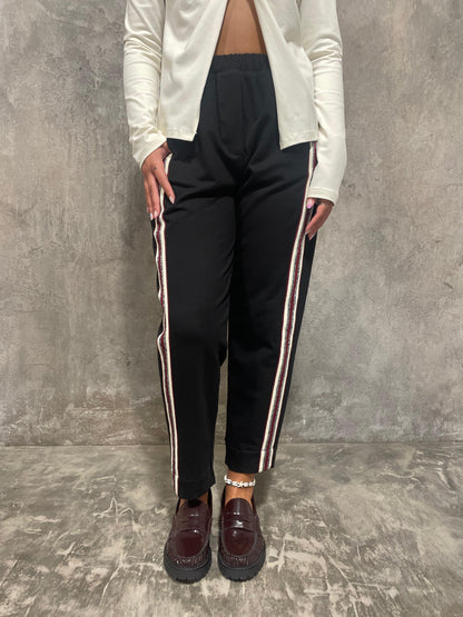 Pantaloni In Felpa Banda Laterale