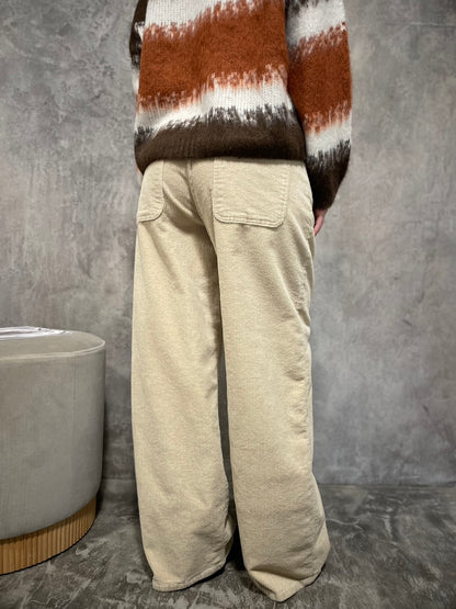 Pantalone Velluto Beige