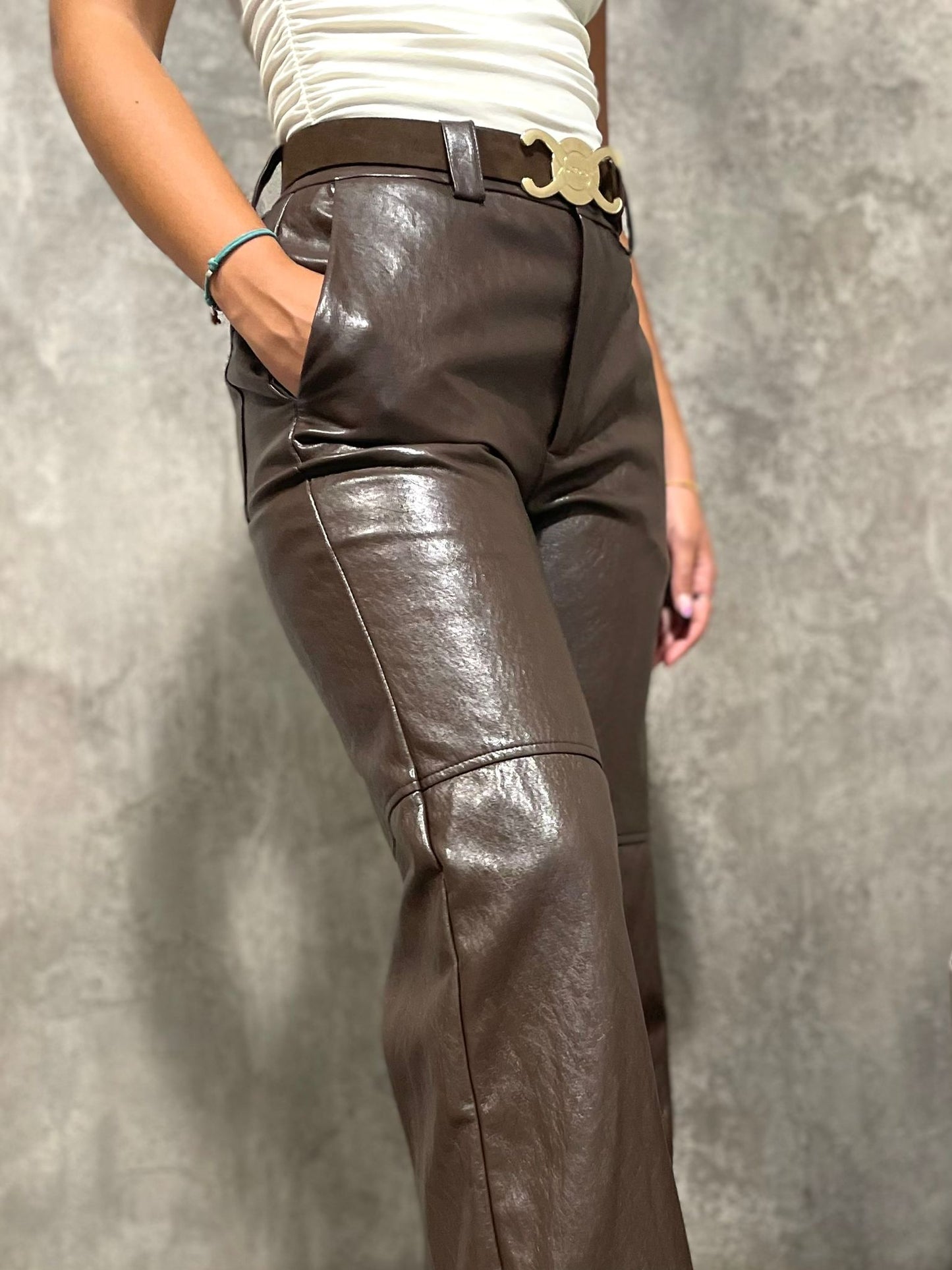 Pantalone Ecopelle Cioccolato