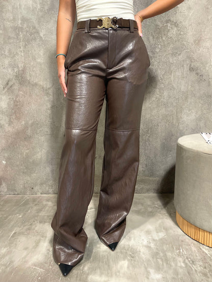 Pantalone Ecopelle Cioccolato