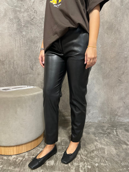 Pantalone Ecopelle Nero