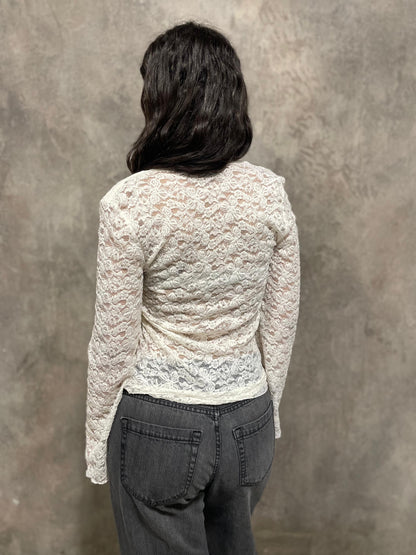 T-shirt Pizzo Panna