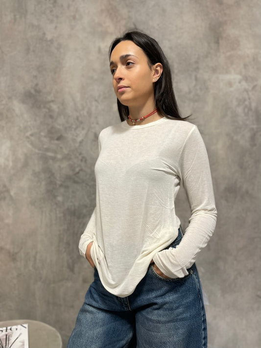 Maglia Girocollo Panna