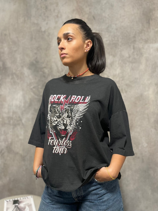 T-shirt Stampa Grigio