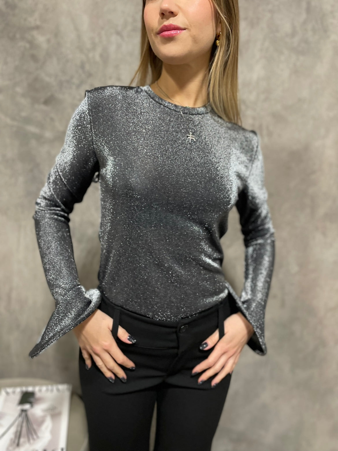 T-shirt Volant Argento