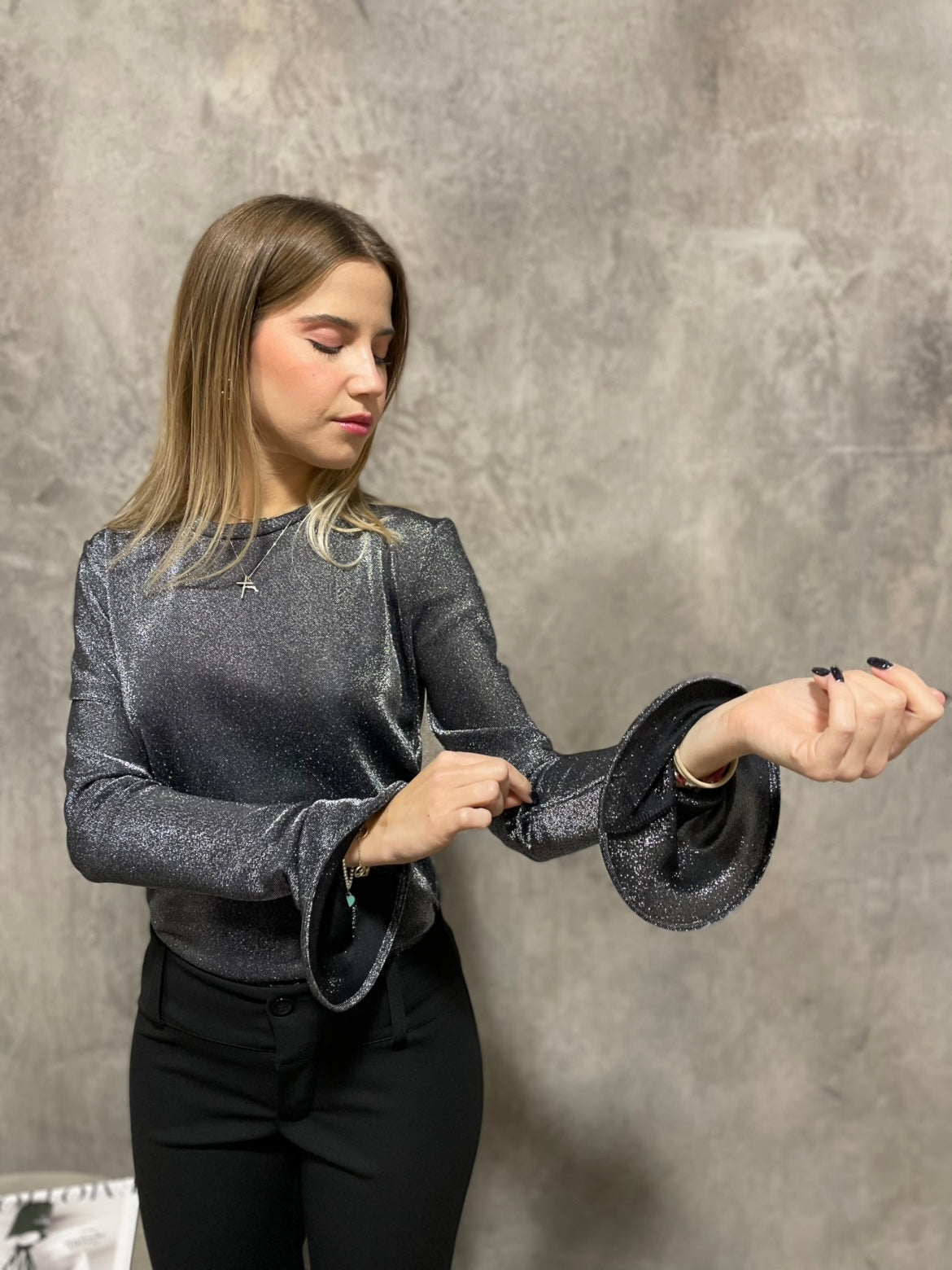 T-shirt Volant Argento