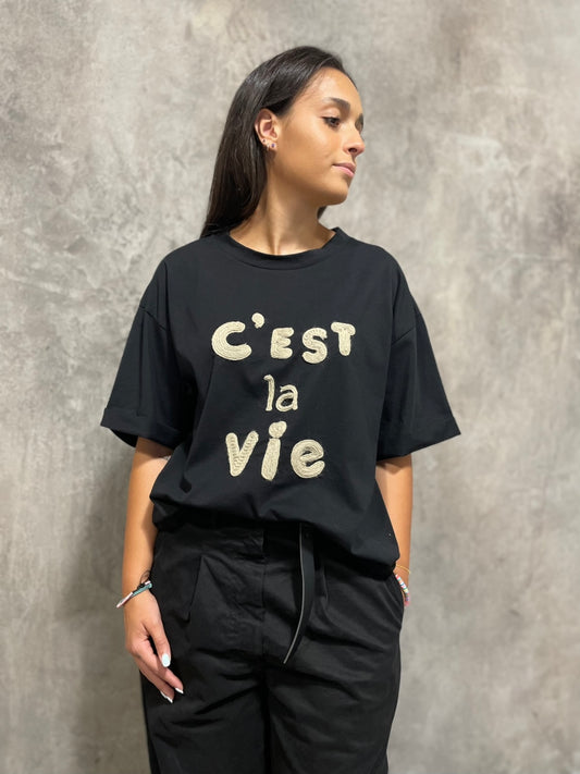 T-shirt Ricamo Nera